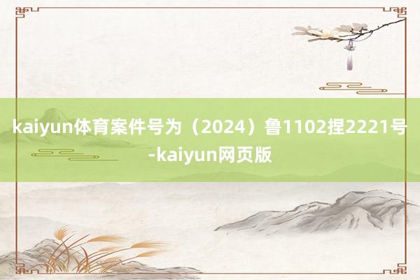 kaiyun体育案件号为（2024）鲁1102捏2221号-kaiyun网页版