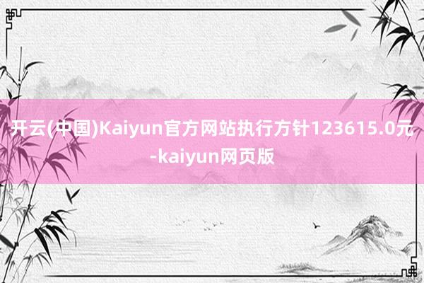 开云(中国)Kaiyun官方网站执行方针123615.0元-kaiyun网页版